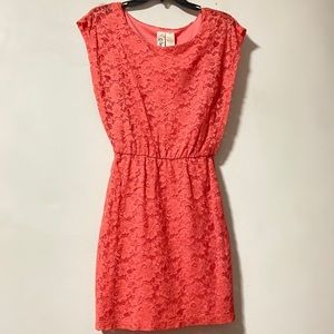 Coral Lace Dress. Juniors/Teen size.